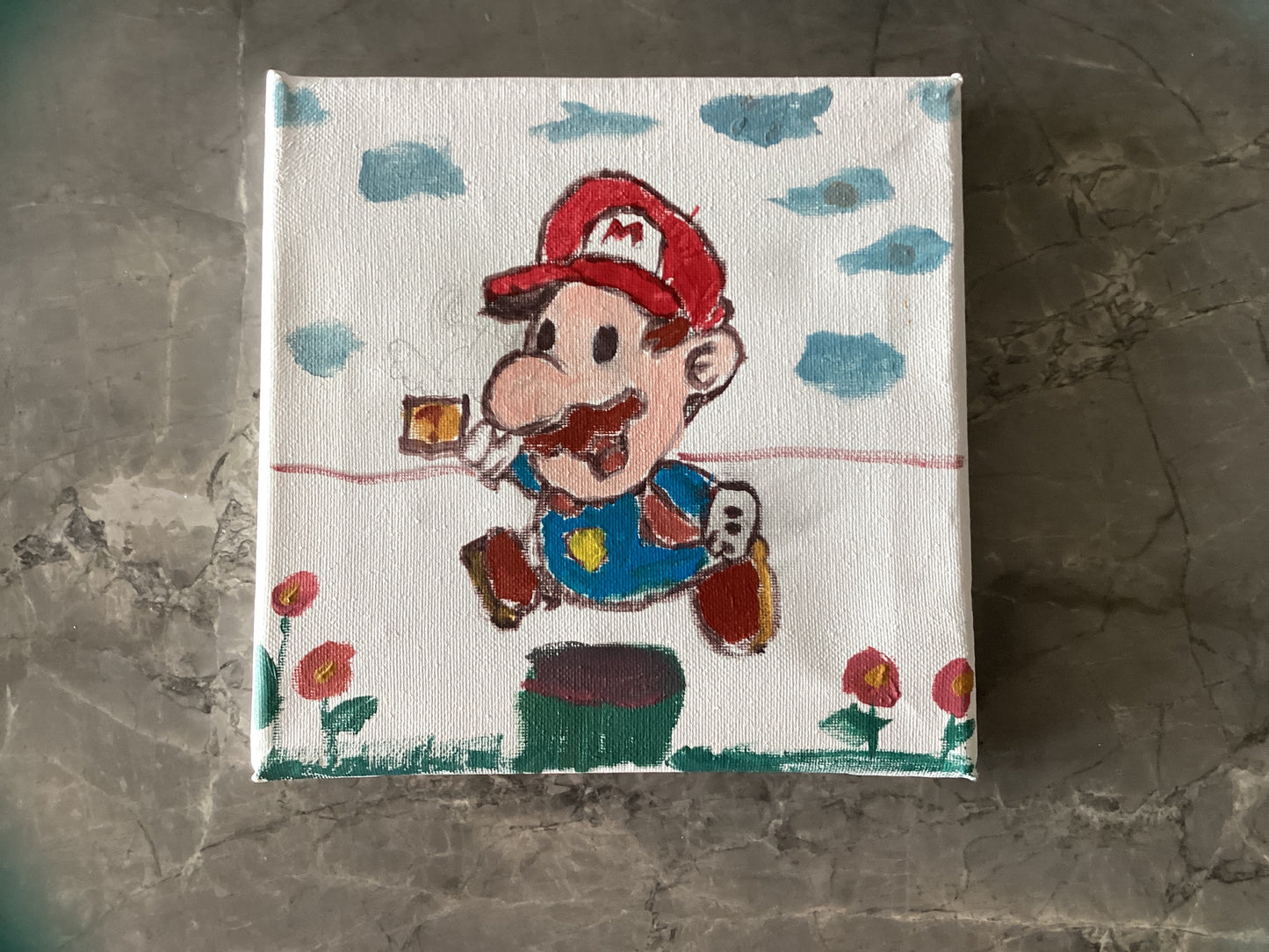 I painted Mario  because I like Mario .￼￼